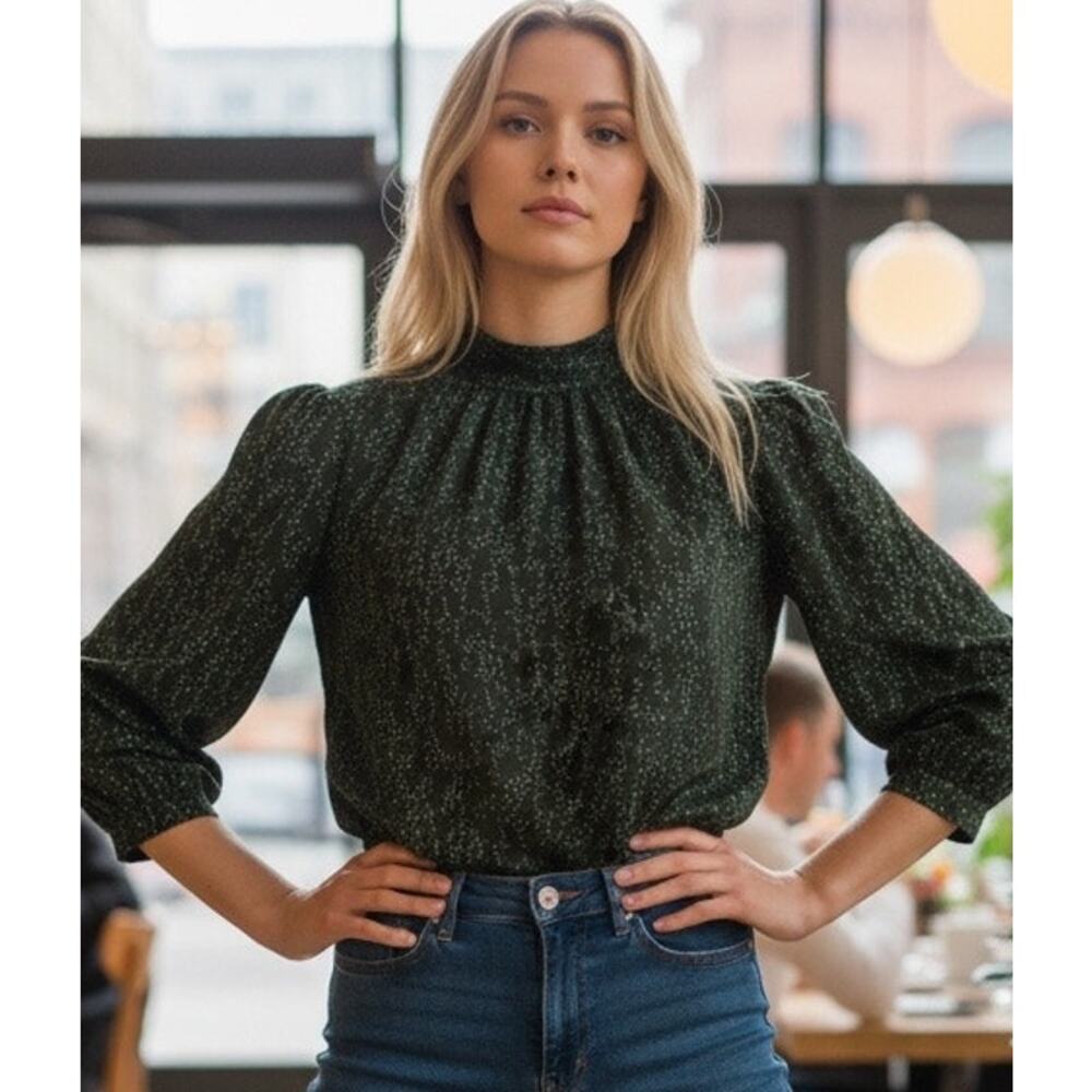 Prologue Flowy Leaf Style Print Blouse